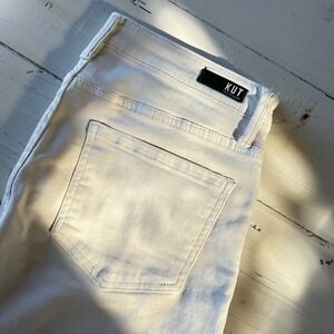 KUT From The Kloth Wide Leg High Raise Crop Jeans Ivory Women's Size 8
